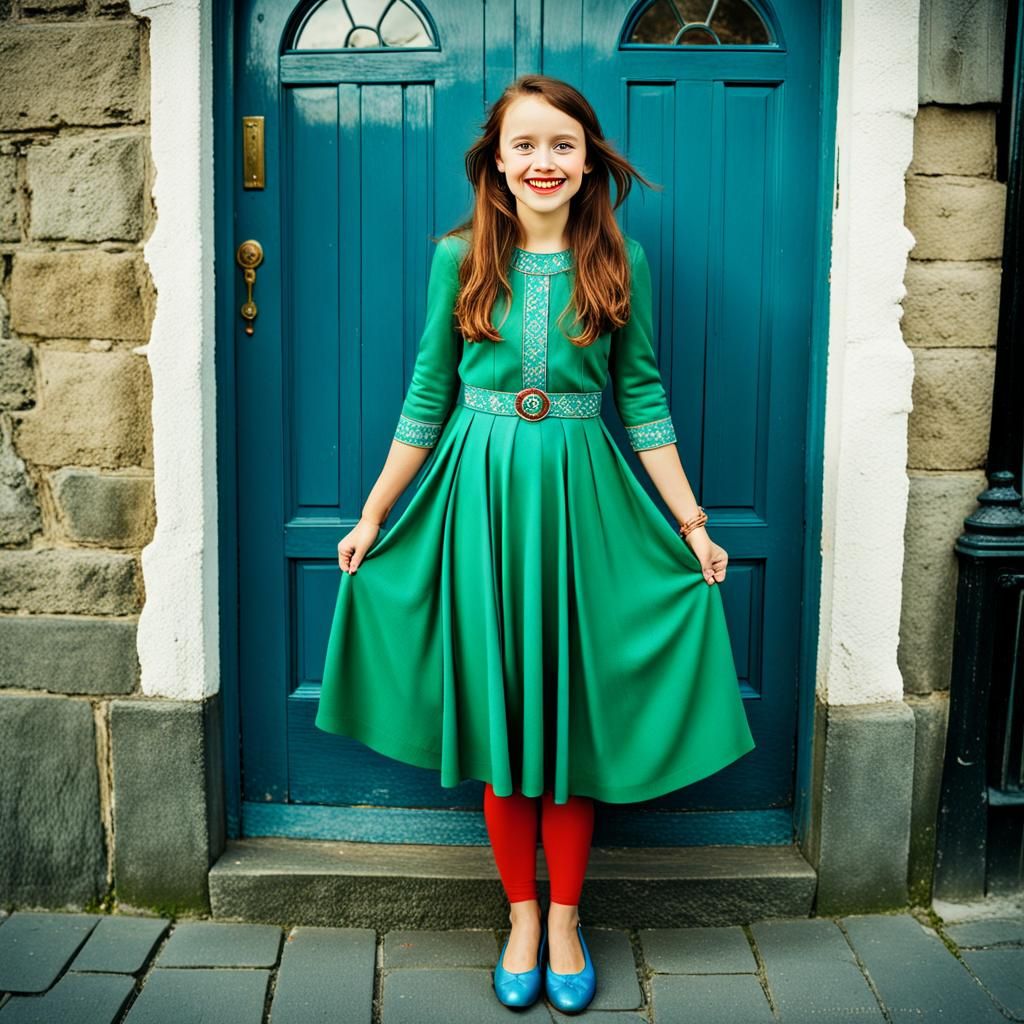 Beautiful Irish Woman at Cliffs of Moher, Hyperrealistic
