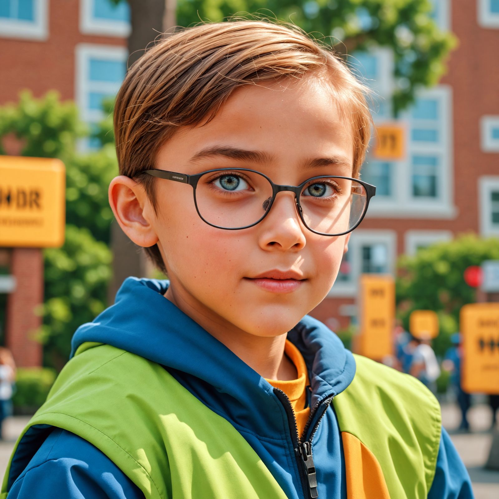 Elementary School Student in Hyperrealistic Portrait