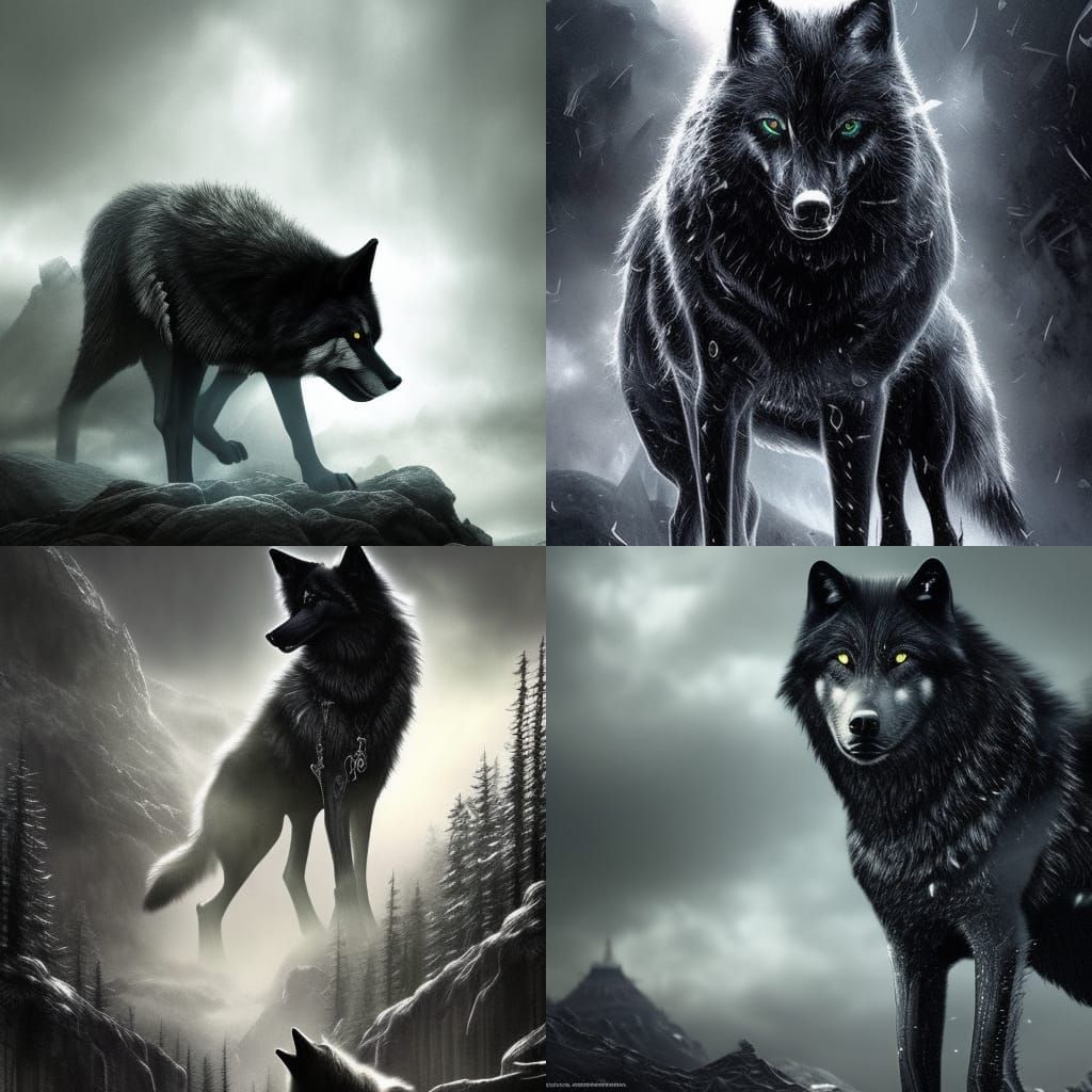 Bleeding Black Wolf: Epic Digital Matte Painting