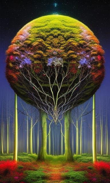 Fractal Tree Branches on Stargazing Platform