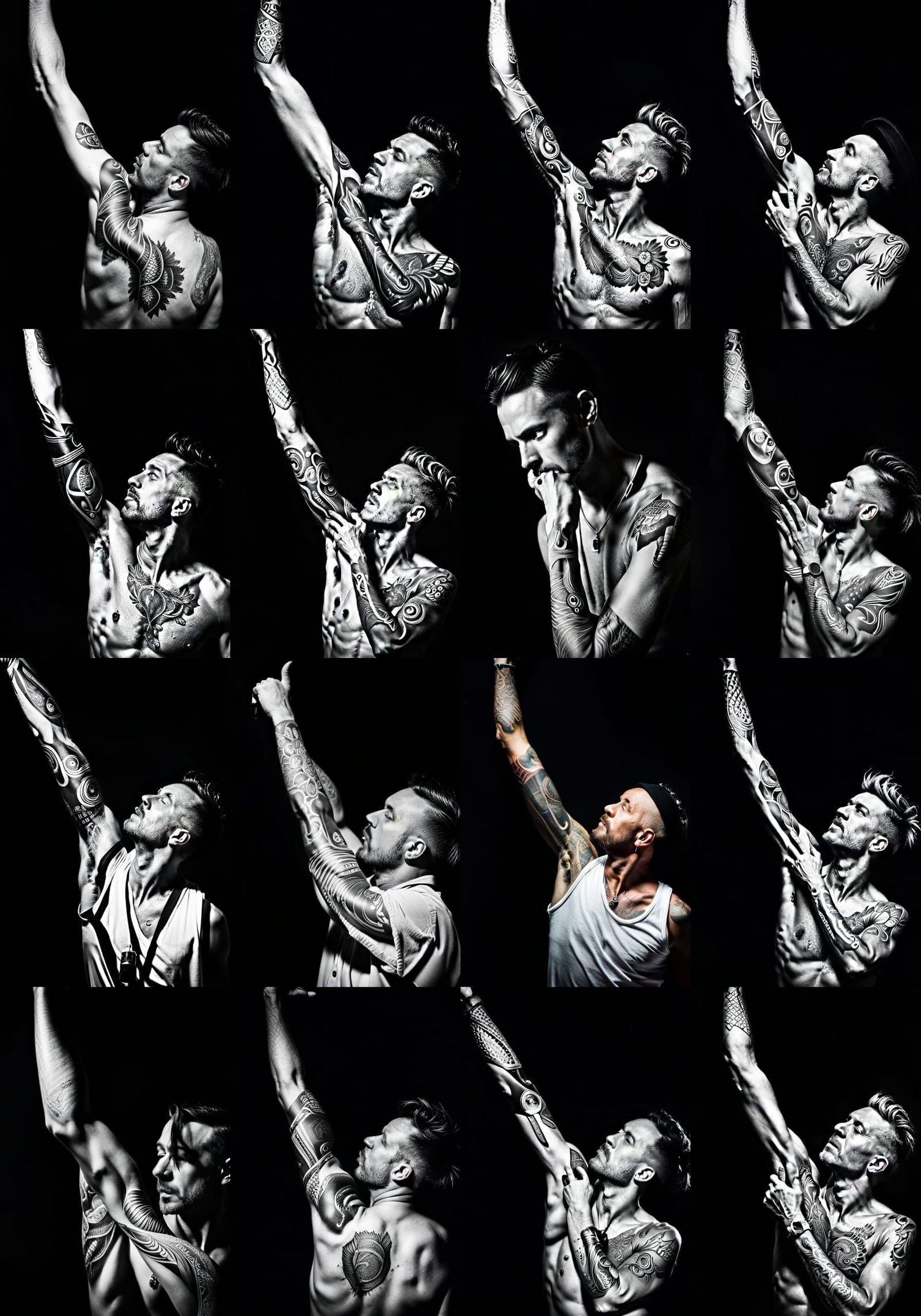 Singer Portrait with Microphone Tattoo in Colorful Style