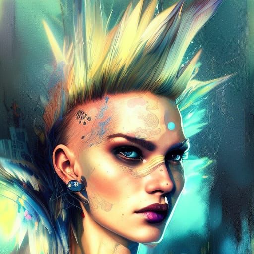 Punk Rock Princess Portrait in Murciano Style