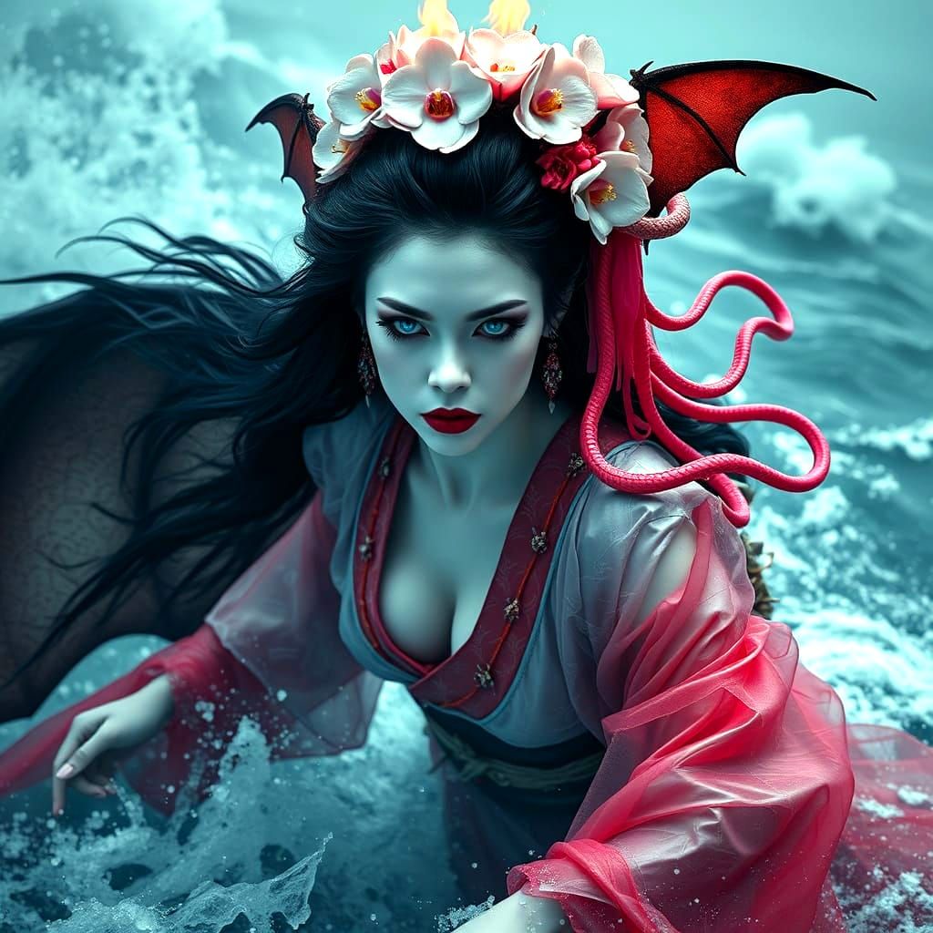 Gothic Vampire Geisha's Cosmic Transformation