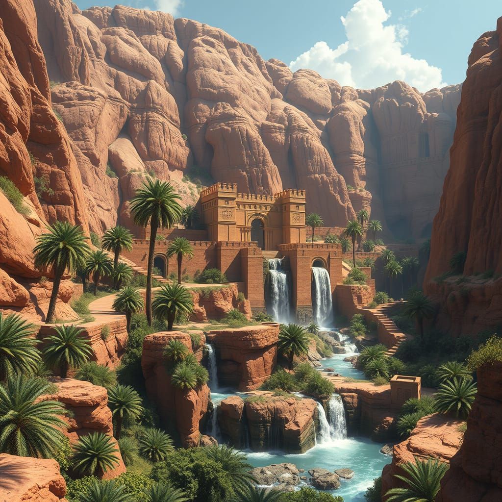 Ancient Desert Fortress in Unreal Engine 5 Style