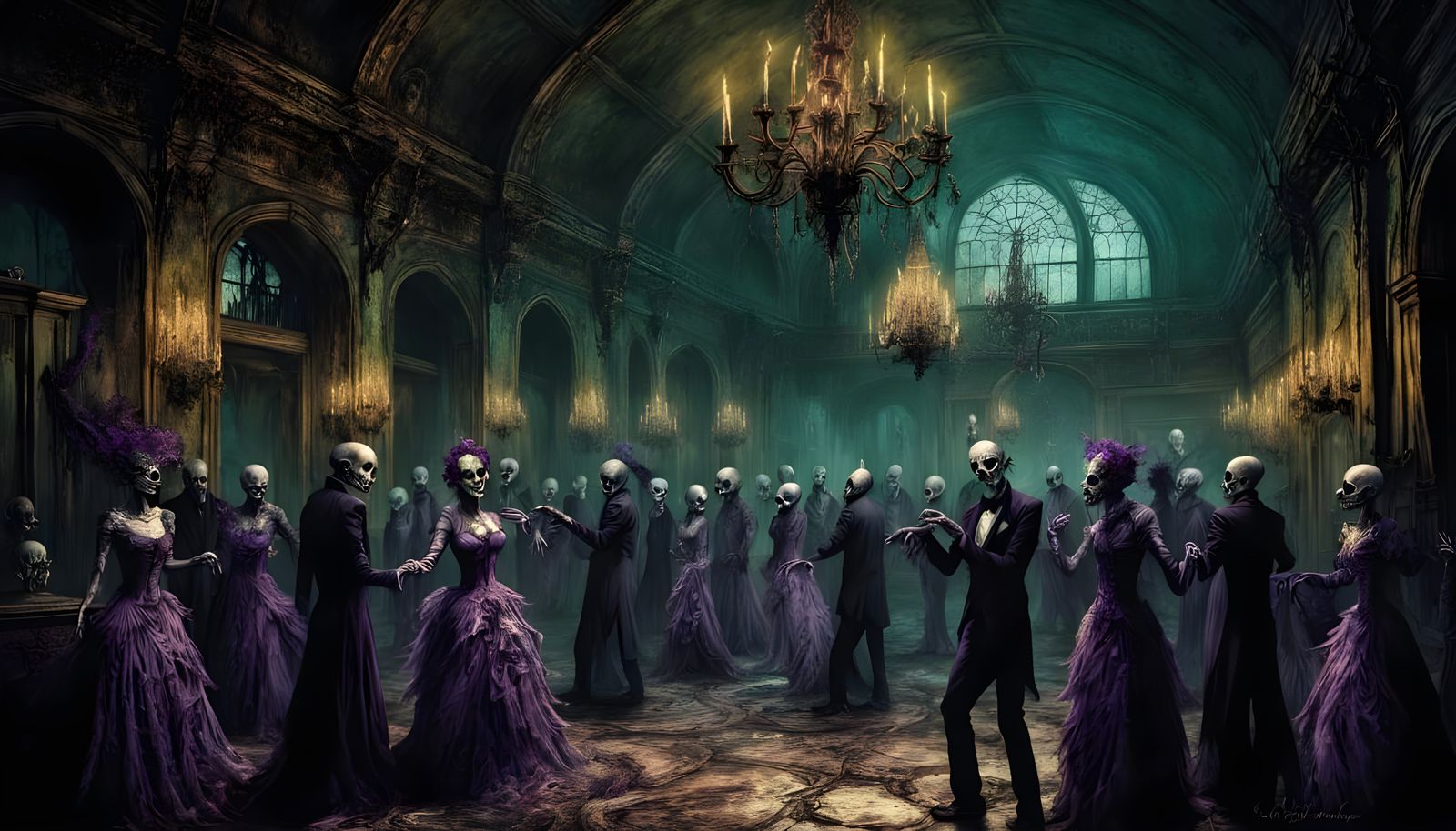 Undead Elegance at a Haunted New Year's Eve Ball