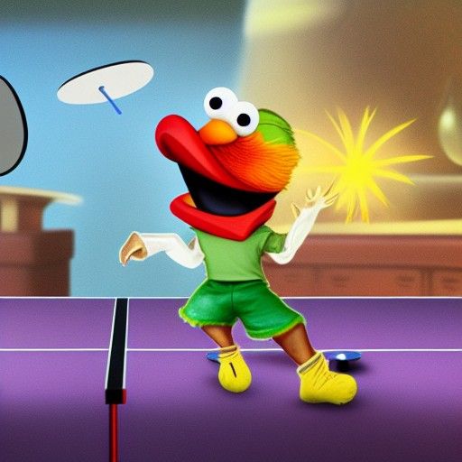 Dr. Neo Cortex Plays Ping Pong with Elmo