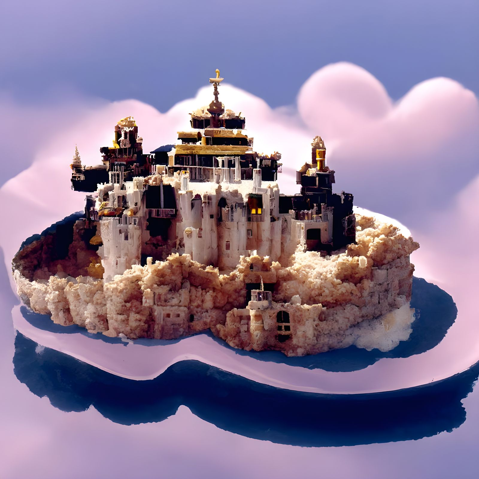 Floating Island Castle in the Sky