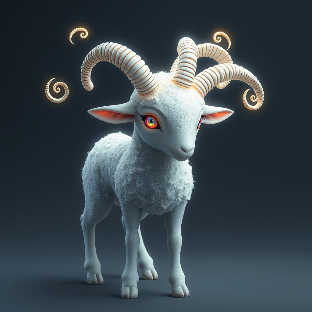 Majestic Celestial Lamb in Anime Style