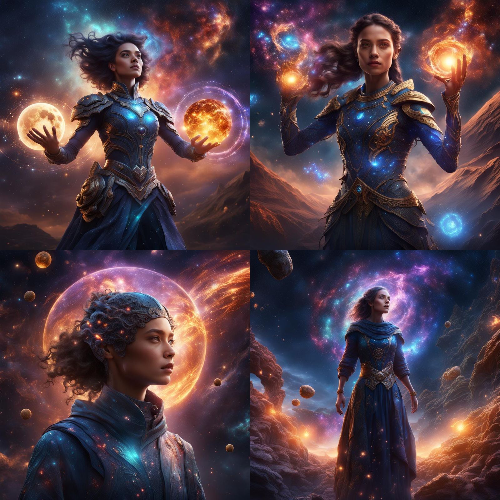 Cosmic Woman with Galaxy Magic Powers