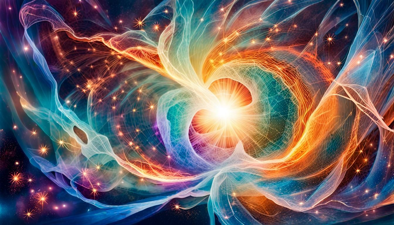 Prismatic Alien Minds in Space: A Digital Illustration