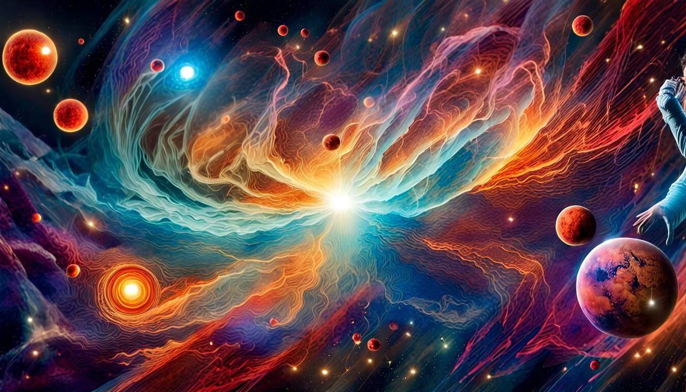 Prismatic Nebula in Deep Space: Digital Illustration