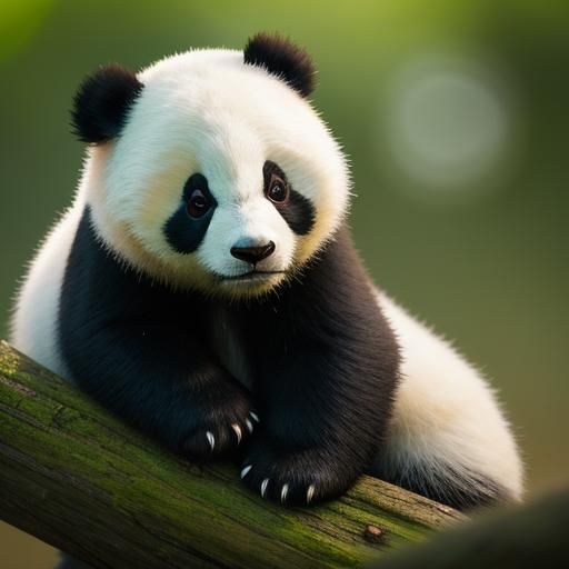 Adorable Baby Panda Portrait in Natural Light