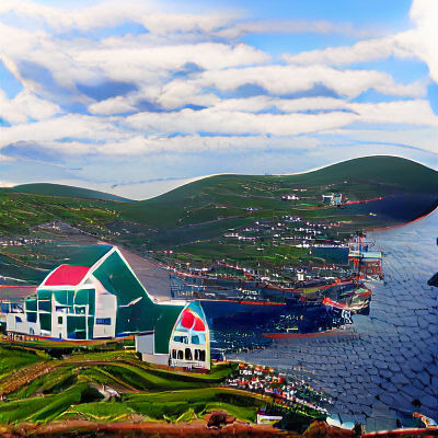 Majestic Newfoundland Dog Portrait in Field