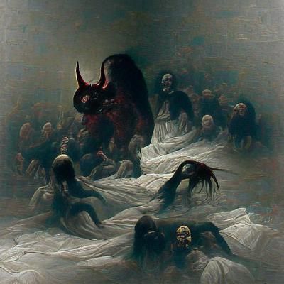 Demons in a Dark Engraving Style