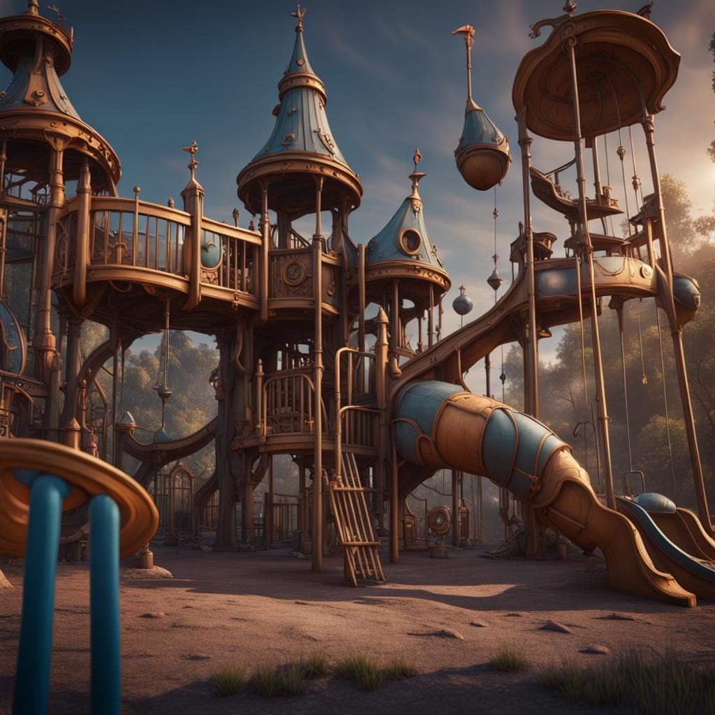 Fantastical Playground in Detailed Matte Painting