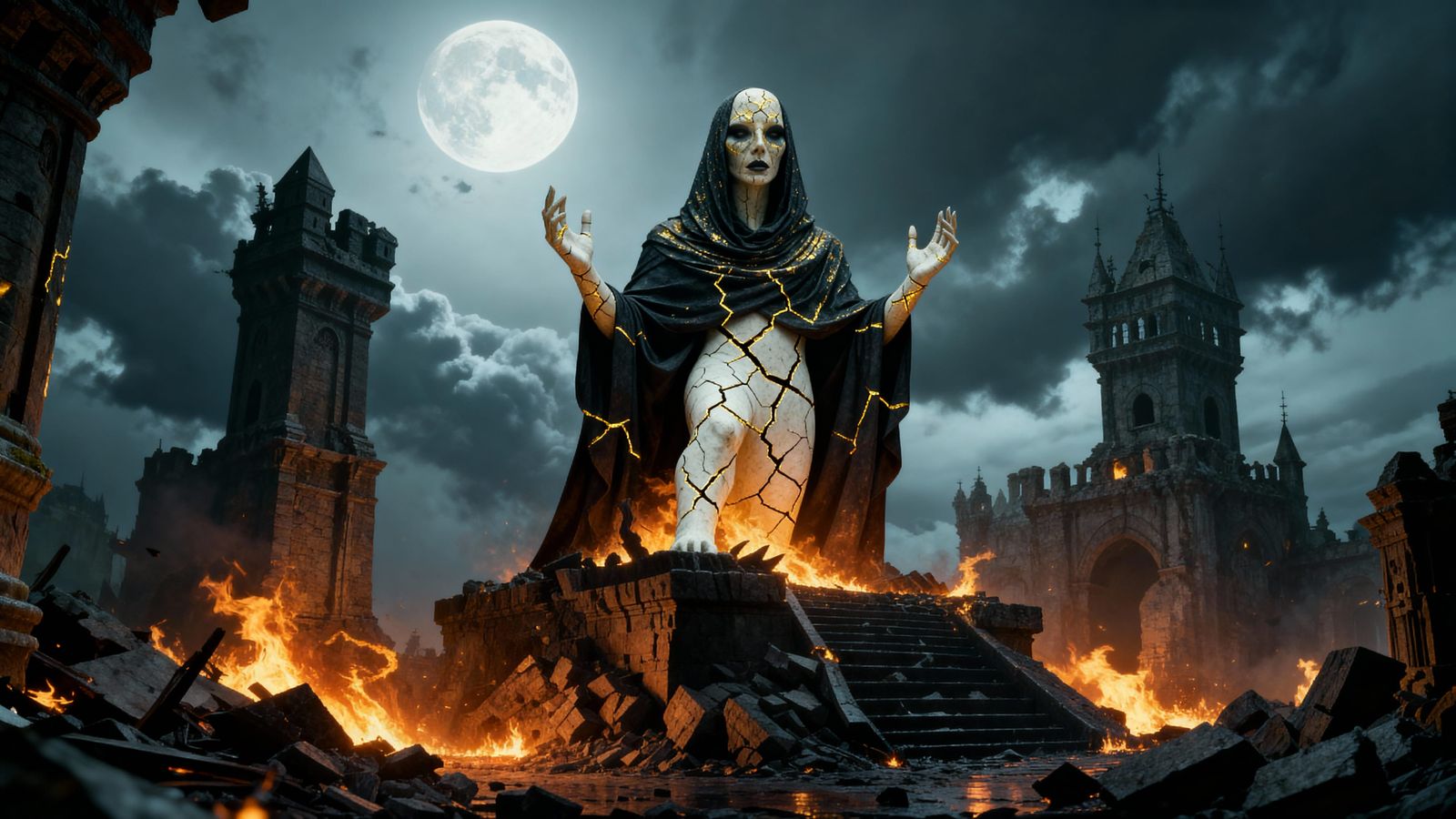 Divine Being With Kintsugi Pallor