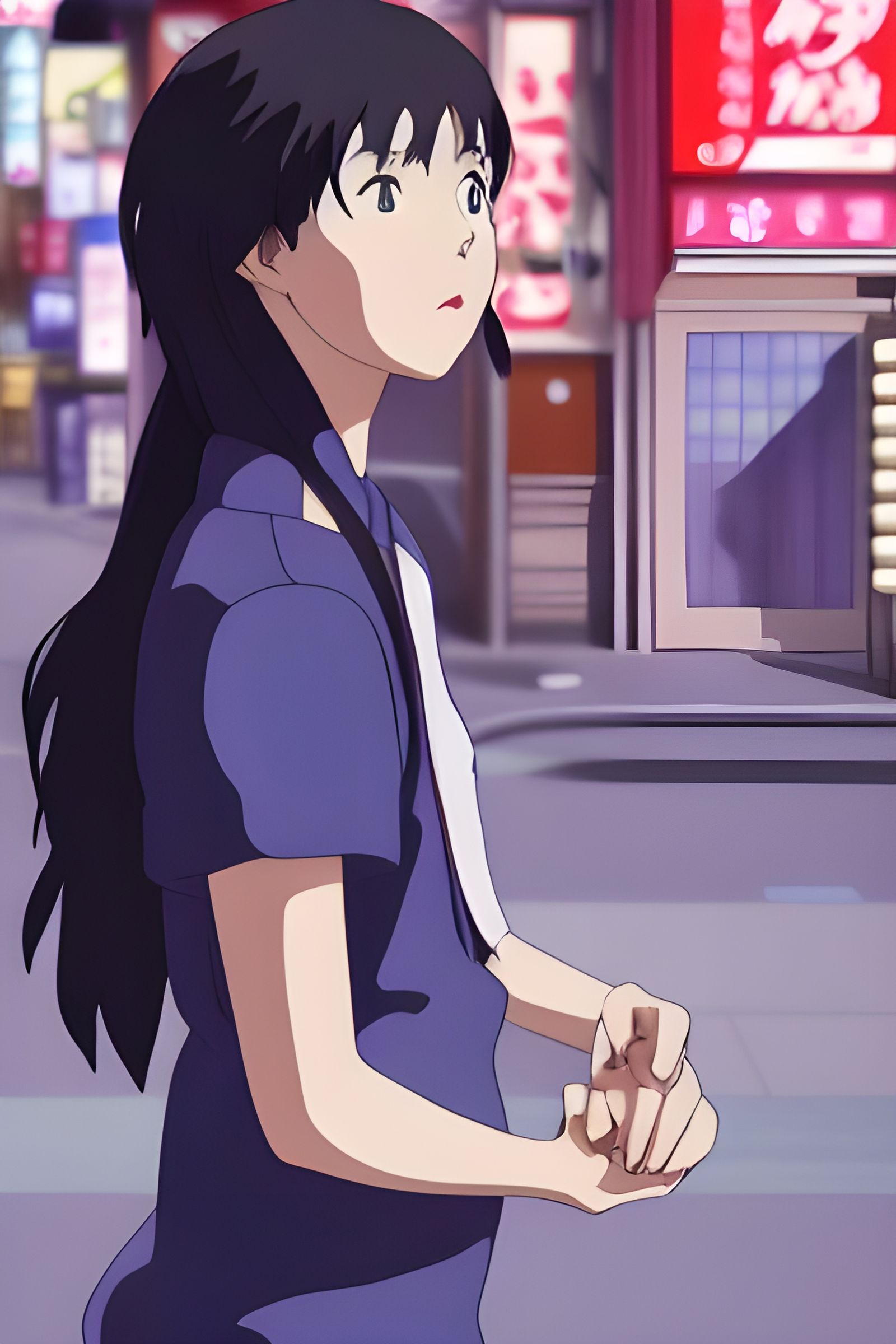 Anime-Style Woman in Tokyo, by Makoto Shinkai
