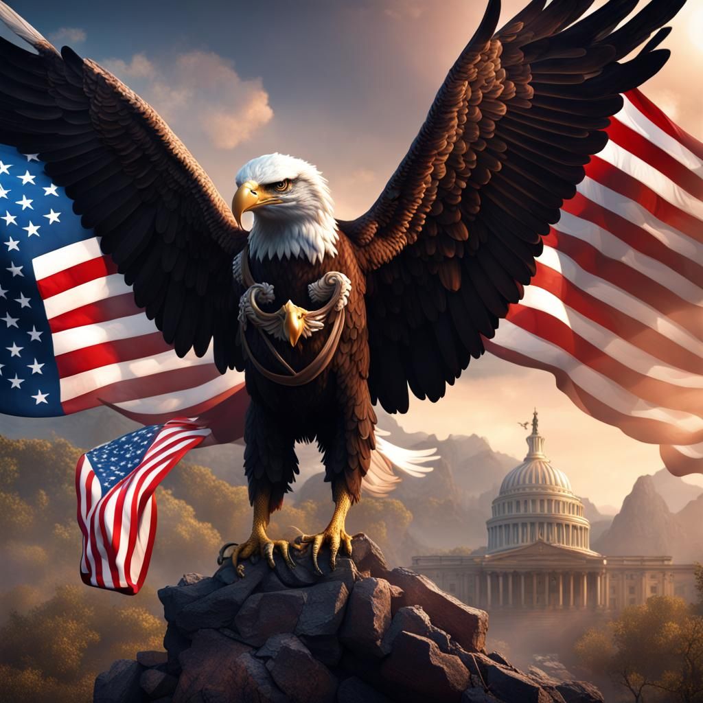 Eagle and American Flag: A Veteran's Day Tribute