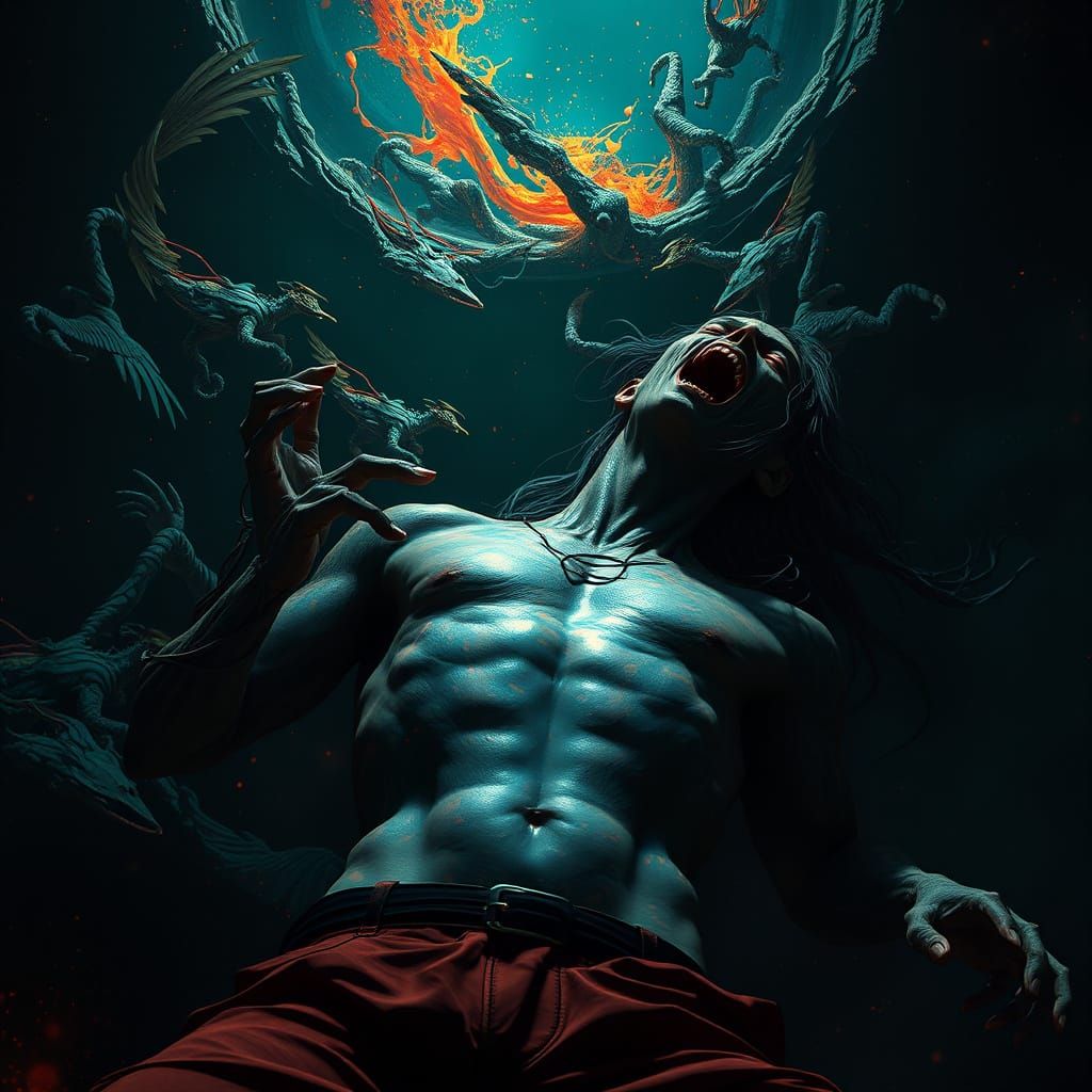 Terrible Scream and Stillness in Deep, Fantastical Colors