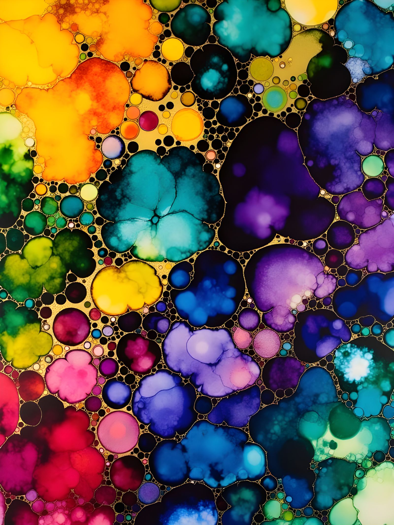 Vibrant Alcohol Inks With Wild Brushstrokes