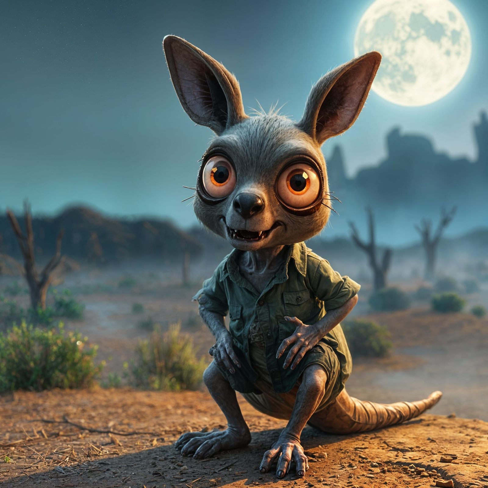 Creepy-Cute Kanga-Zombie in the Outback [FLUX Schnell] [Crea...