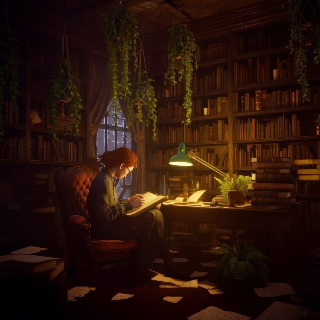 A Scholar's Haven in Warm, Golden Light