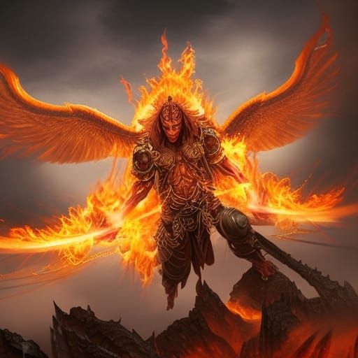 Epic Demon Fire Lord Digital Matte Painting