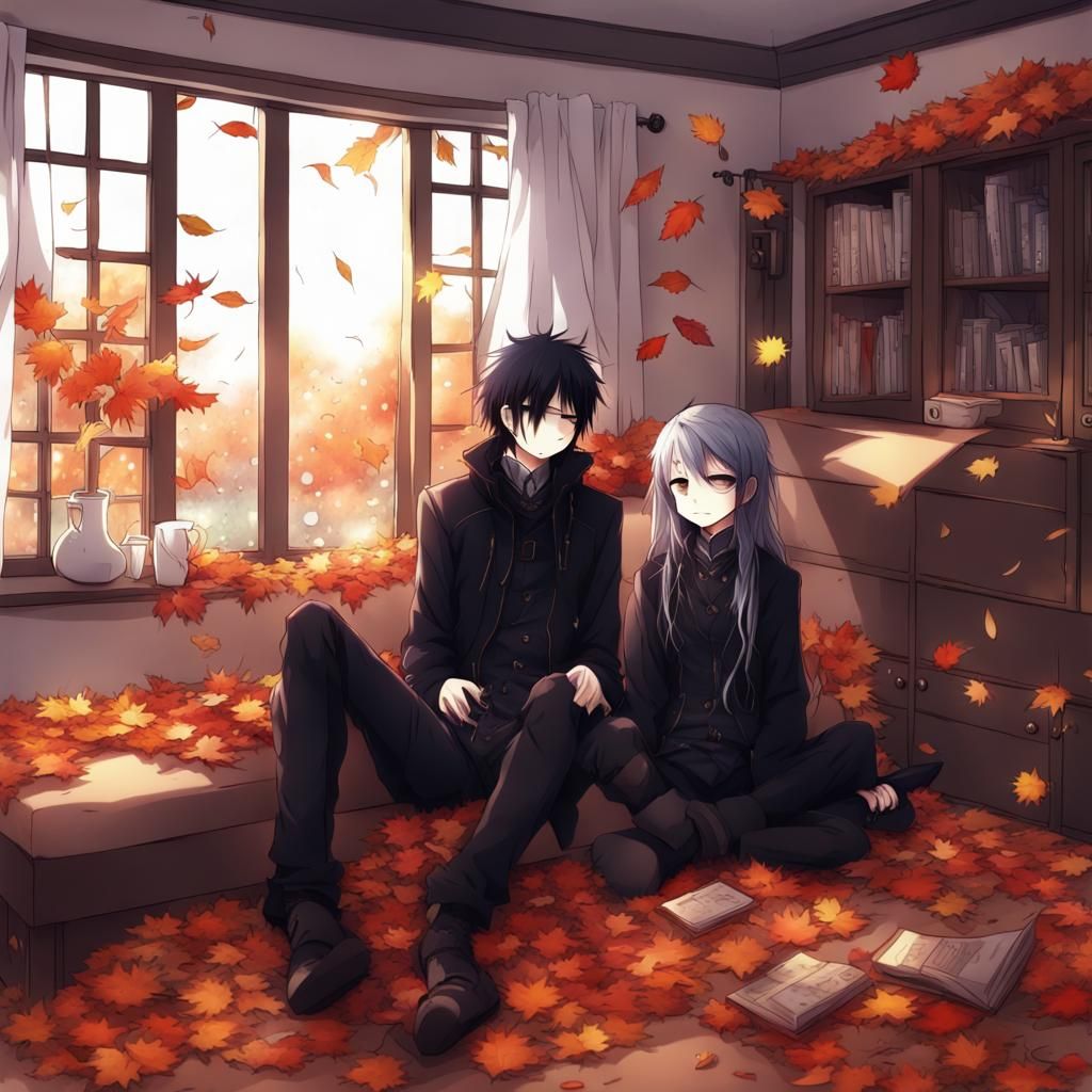 Gothic Couple in Autumn Rain: Anime Key Visual