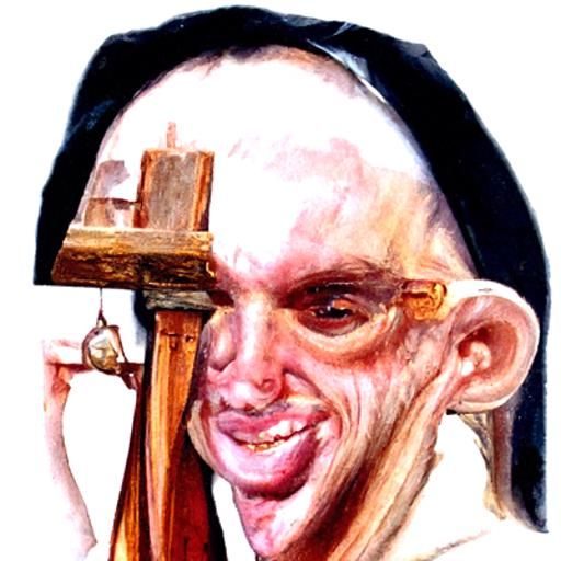 Melancholy Priest Portrait in Oil Paint