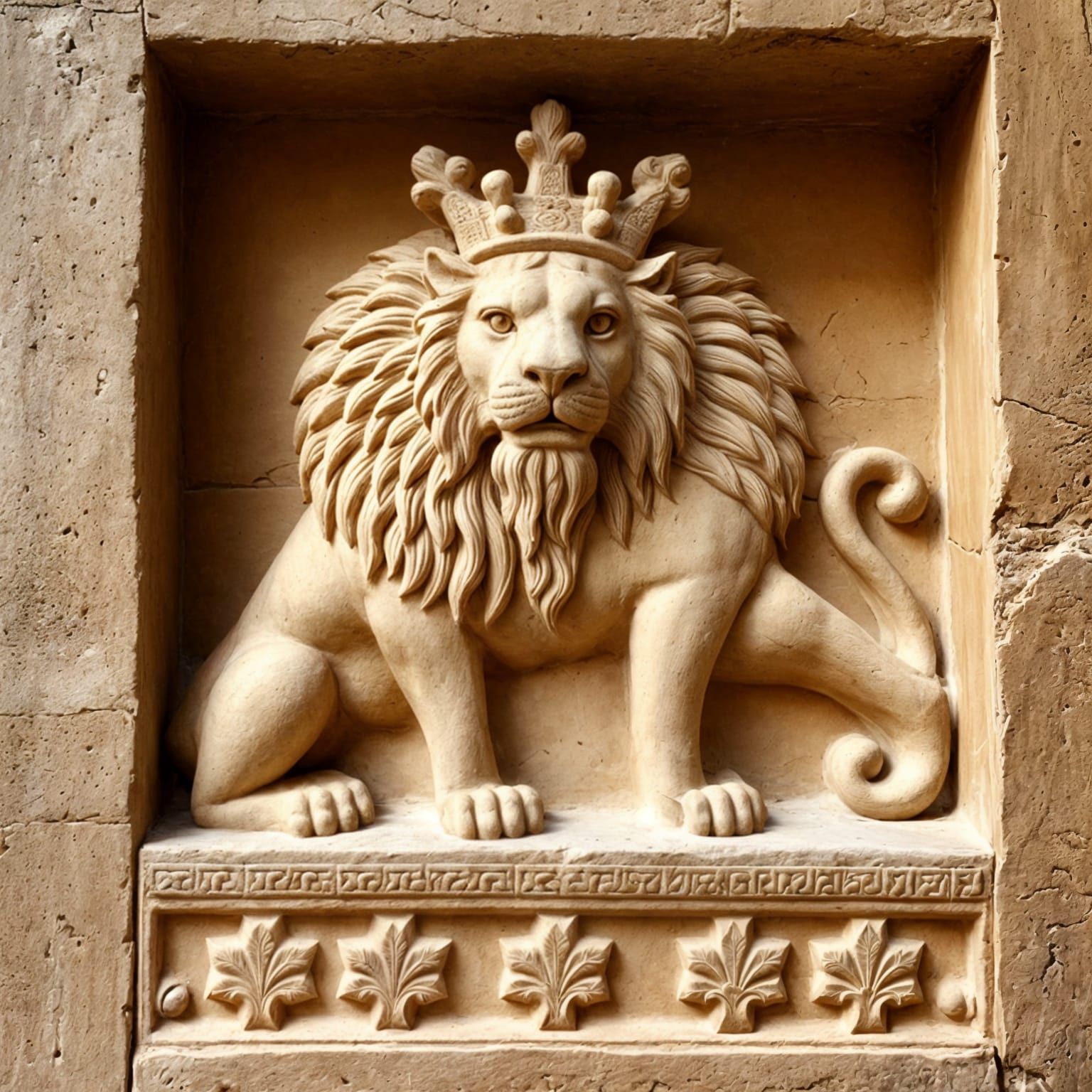 Ancient Mesopotamian Lions in Clay Relief Art