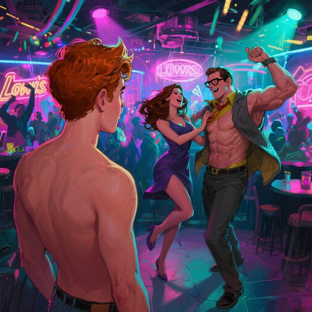 Jimmy Watches Clark Dance With Lois in Neon Nightclub