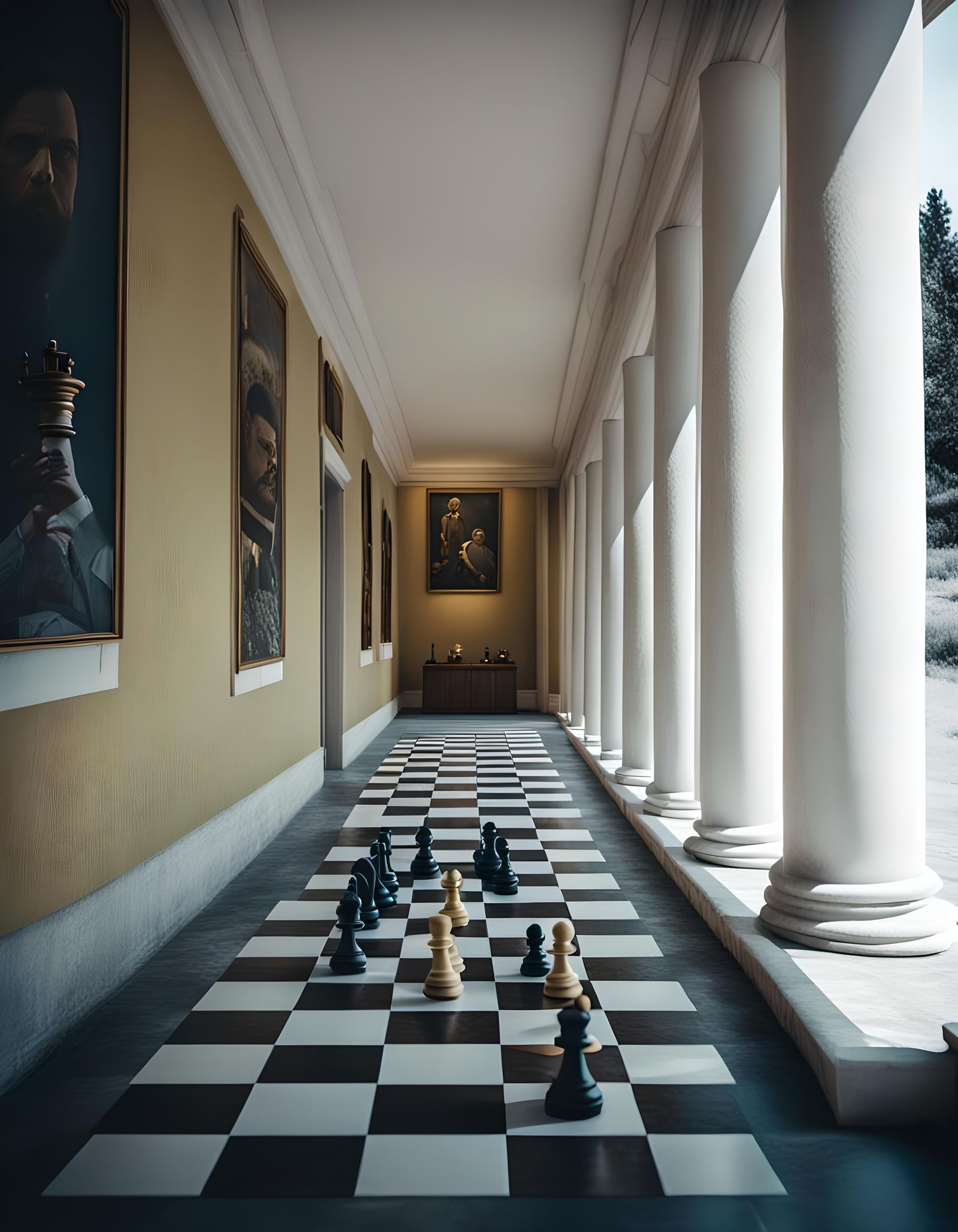 Dramatic Chess Game with Cinematic Lighting