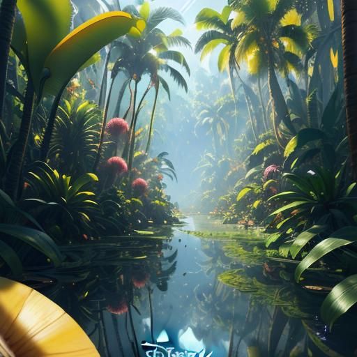 Fantasy Banana Forest: Hyper-Realistic Digital Art