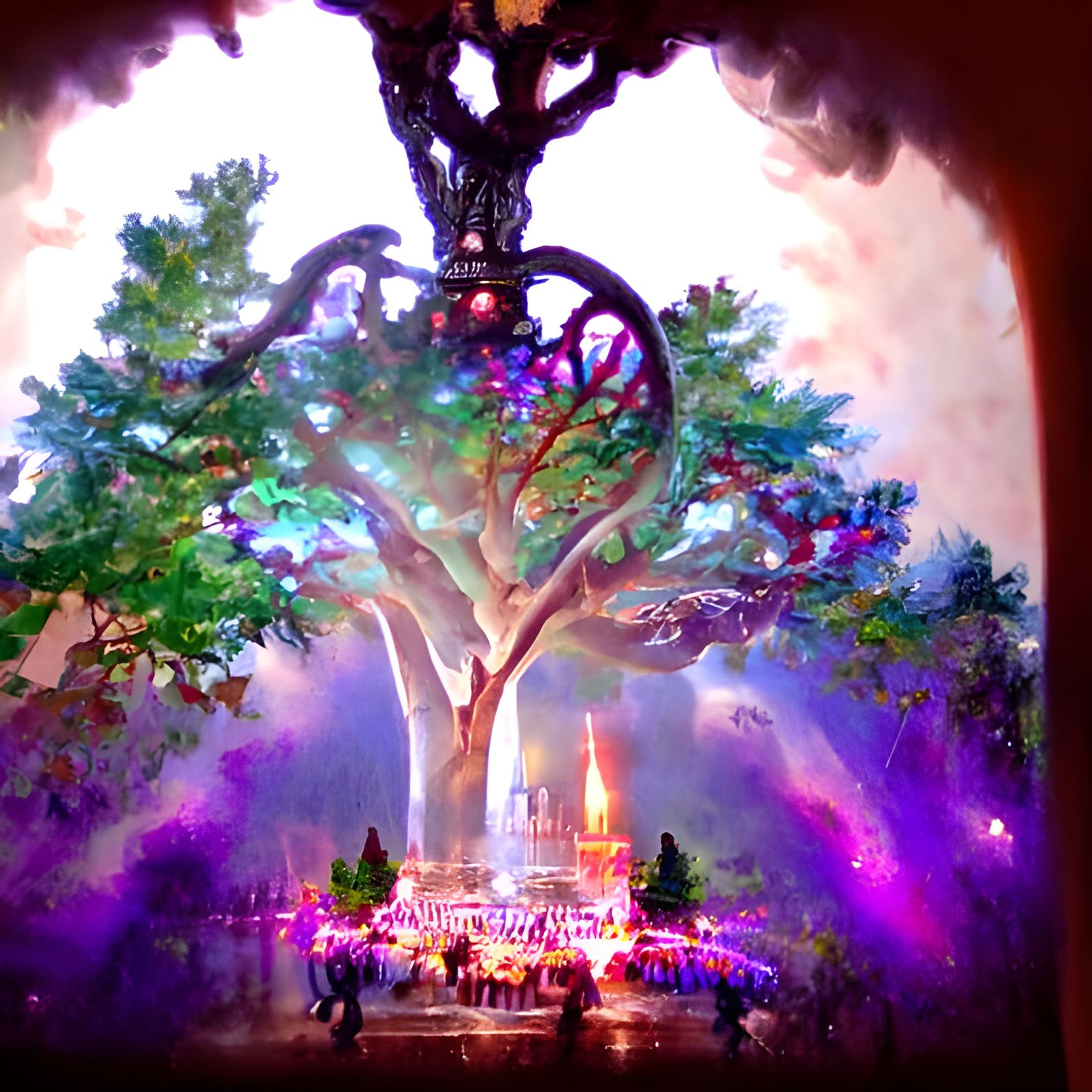 Ethereal Tree of Life in Dreamy Landscape