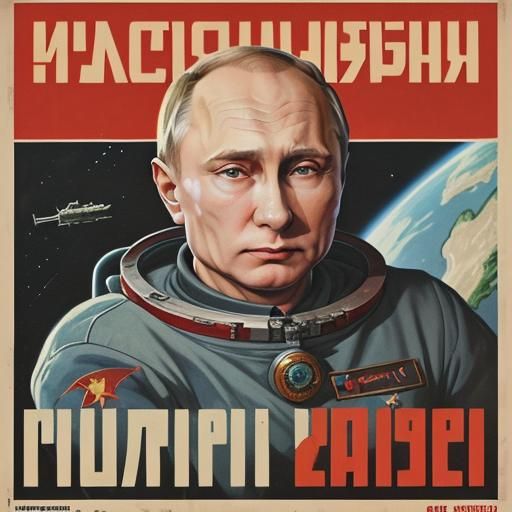 Heroic Cosmonaut: Vladimir Putin in Communist Poster Art