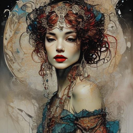 Enchanting Bohemian Goddess in Whimsical Colors