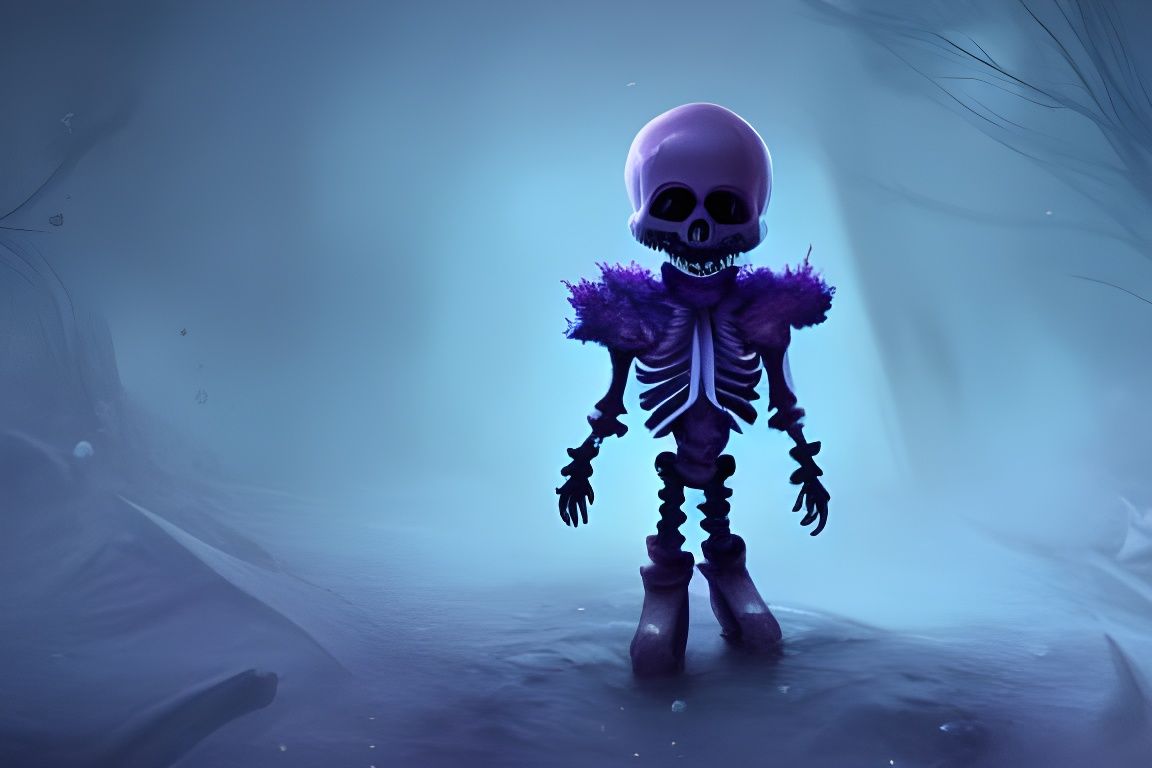 Steampunk Skeleton-Being in Snow Globe: 8k Resolution Art