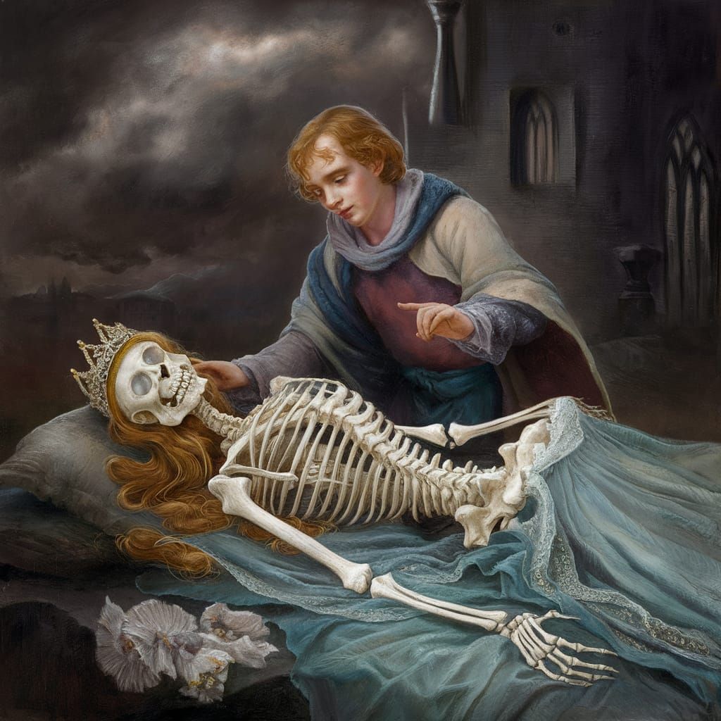 Prince Finds Skeletal Sleeping Beauty in Burtonesque Style