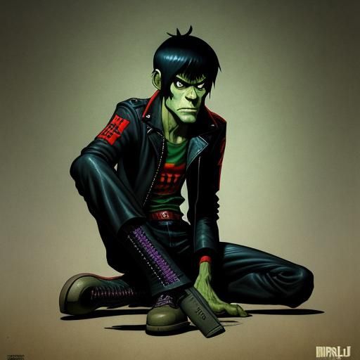 Murdoc Niccals Illustration in Comic Book Style