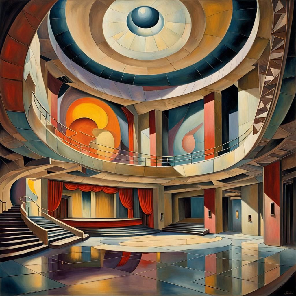 Elegant Theater Interior in Art Deco Style