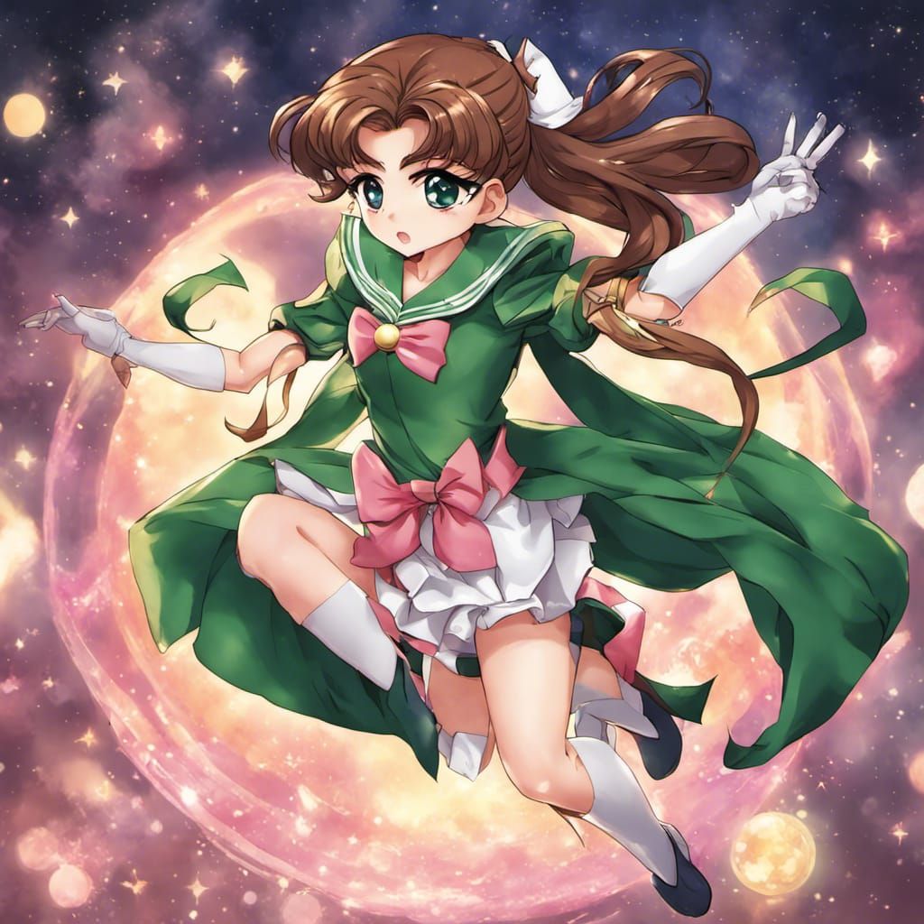 Chibi Sailor Jupiter in Anime Style