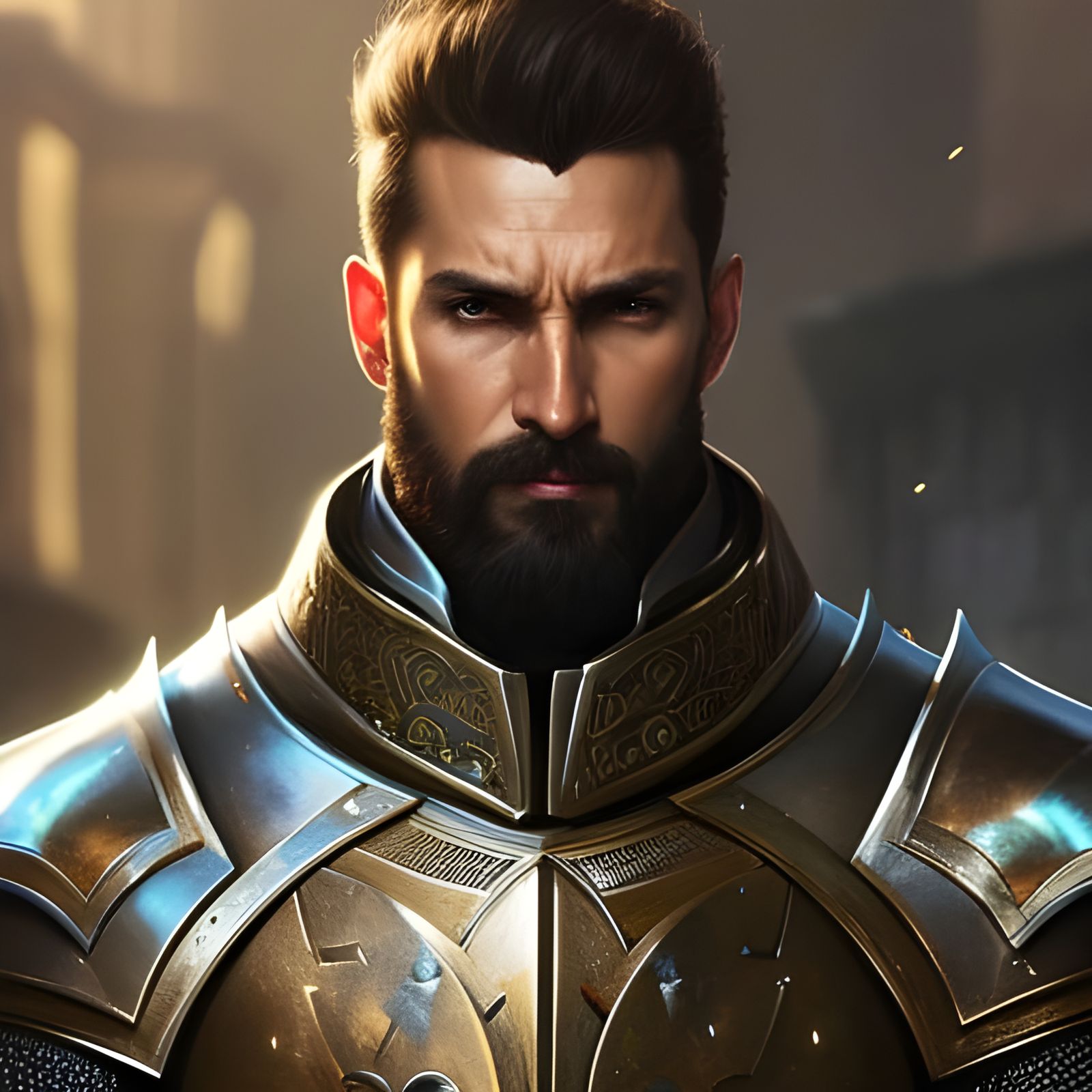 Fantasy Knight Portrait in Hyperdetailed Style