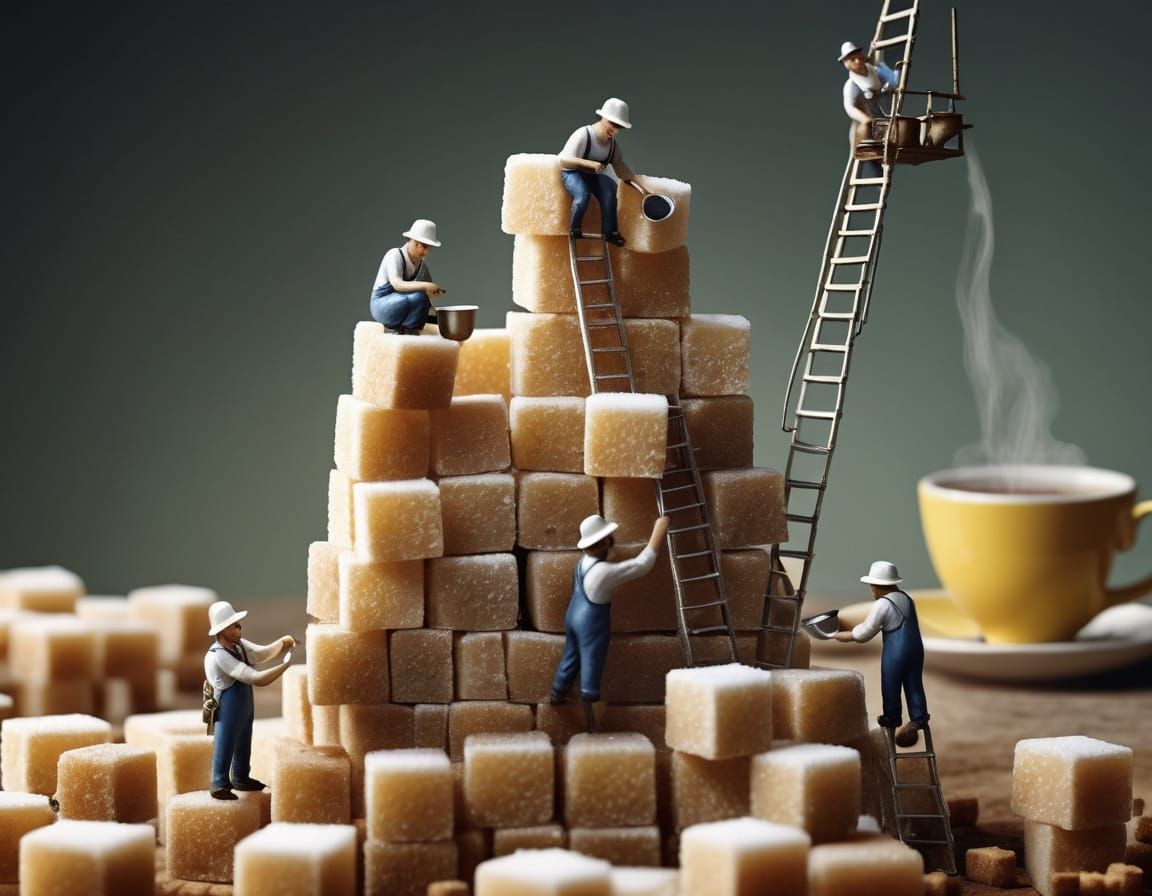 Surreal Sugar Harvest in a Miniature Fantasy World