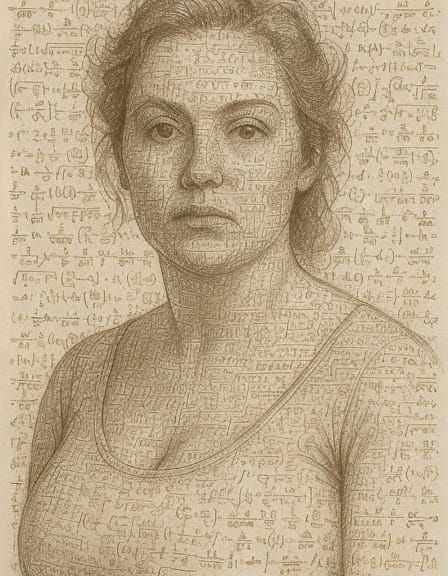 Mathematical Woman: Hyperrealistic Digital Art Portrait