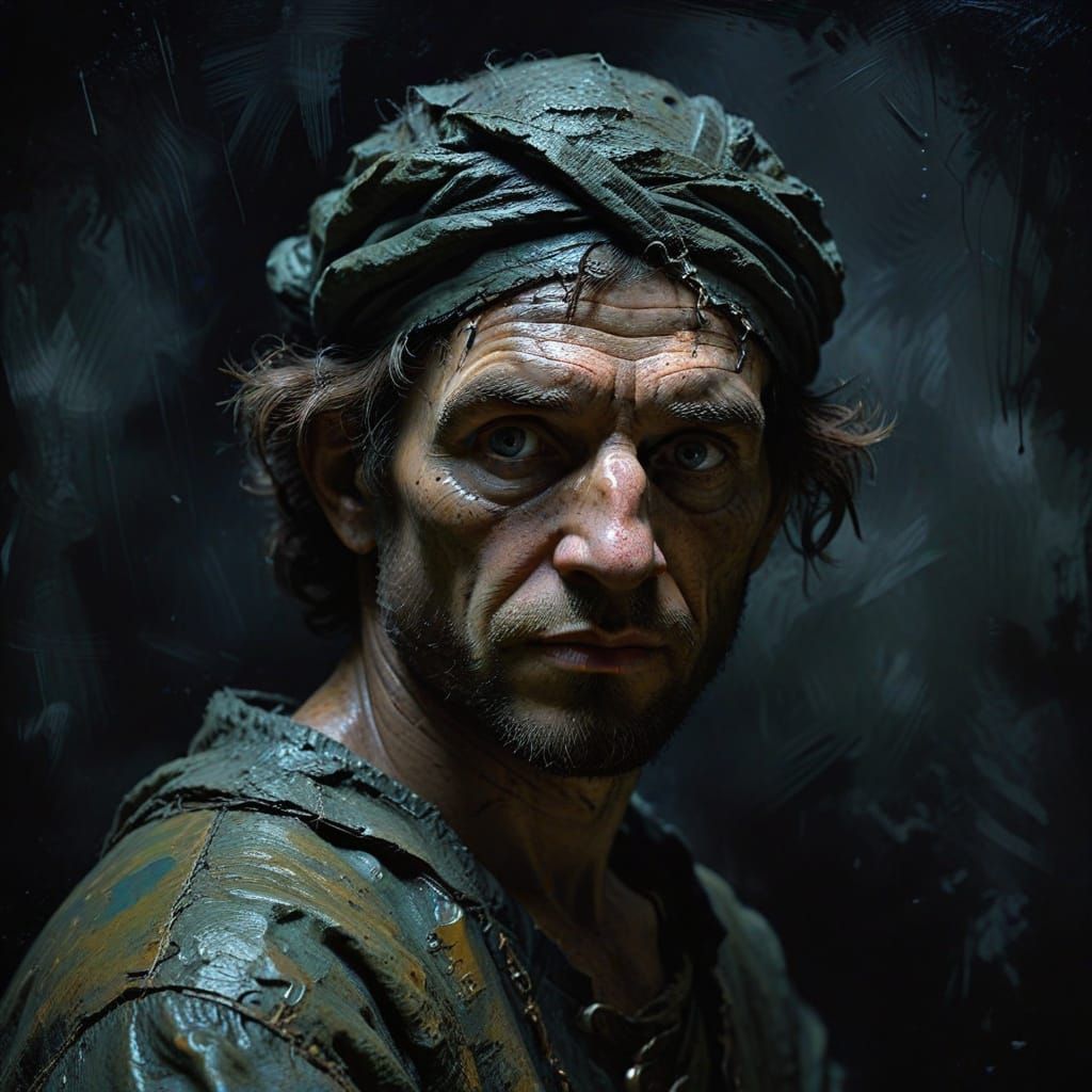 Dark Fantasy Art with Bold Impasto Brush Strokes