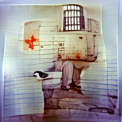 Alcatraz Prisoner Polaroid in 1950s Style