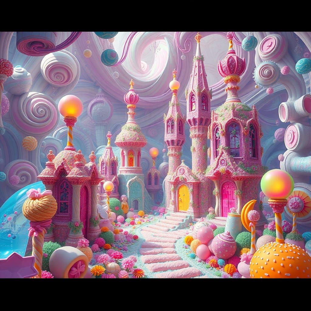 Fantasy Candy Realm: Dreamlike Matte Painting
