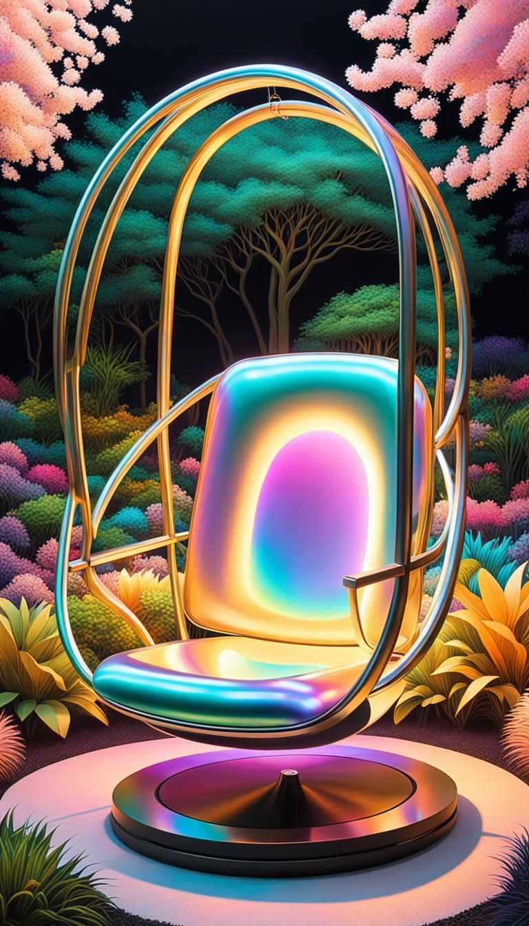 Metallic Magnetic Levitation Rocking Chair - art made from m...