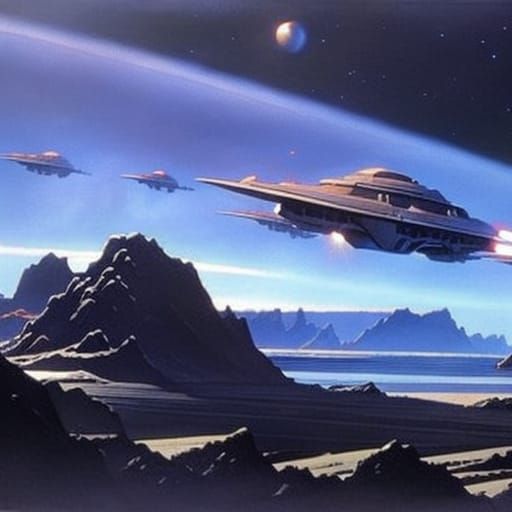 Sci-Fi Crab Navigating Space by Ralph McQuarrie