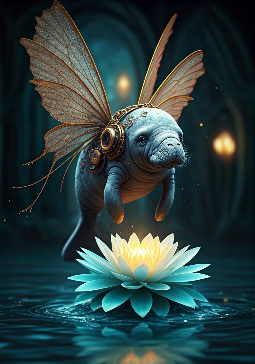 Steampunk Fairy-Manatee at Fantasy Dress-Up Party